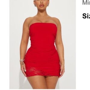 Fashion Nova Red Strapless Dress